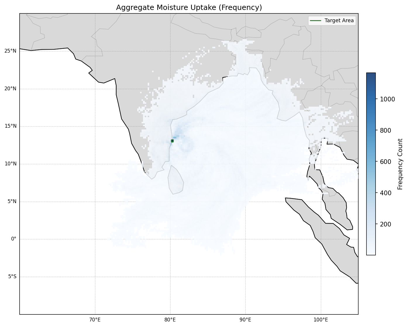 Aggregate Moisture Uptake Frequency Map